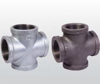 Weld Casting Iron 4 Way Pipe Fitting Cross Untuk Pipa Pipa Permukaan Halus