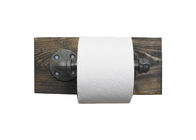 Lantai Besi Hitam Flange Industrial Pipe Toilet Paper Holder 3/4 Inch ISO9001