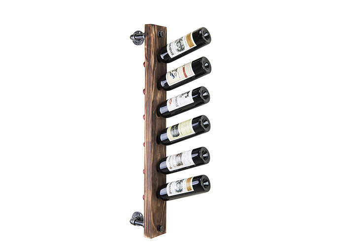 Wall Mounted 6 Botol Anggur Rak Bahan Besi Lunak Dengan Pengecoran
