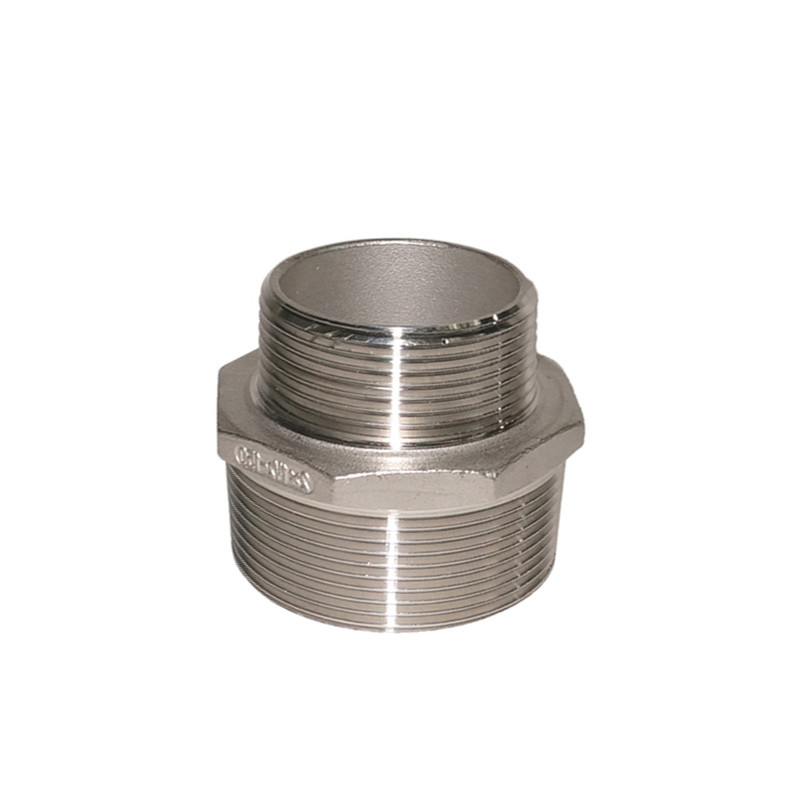 Pasokan Air Pipa Stainless Steel Fitting Benang Wanita Hex Nipple